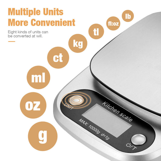 Digital Kitchen Food Scale 22lbs Stainless Stee