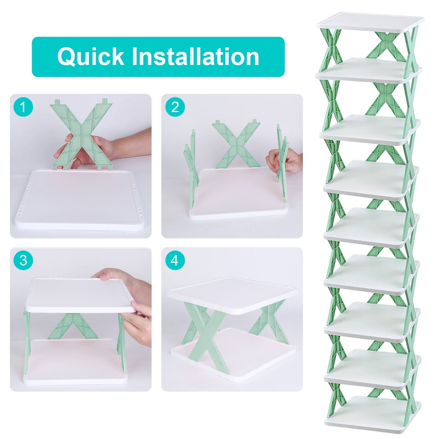 9-Tier Narrow Shoe Rack – Vertical Space-Saving Organizer
