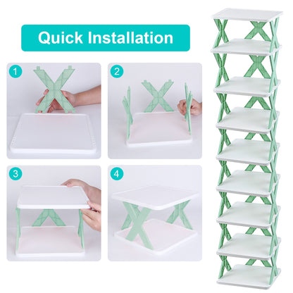 9-Tier Narrow Shoe Rack – Vertical Space-Saving Organizer