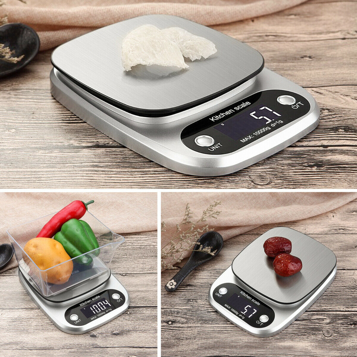 Digital Kitchen Food Scale 22lbs Stainless Stee