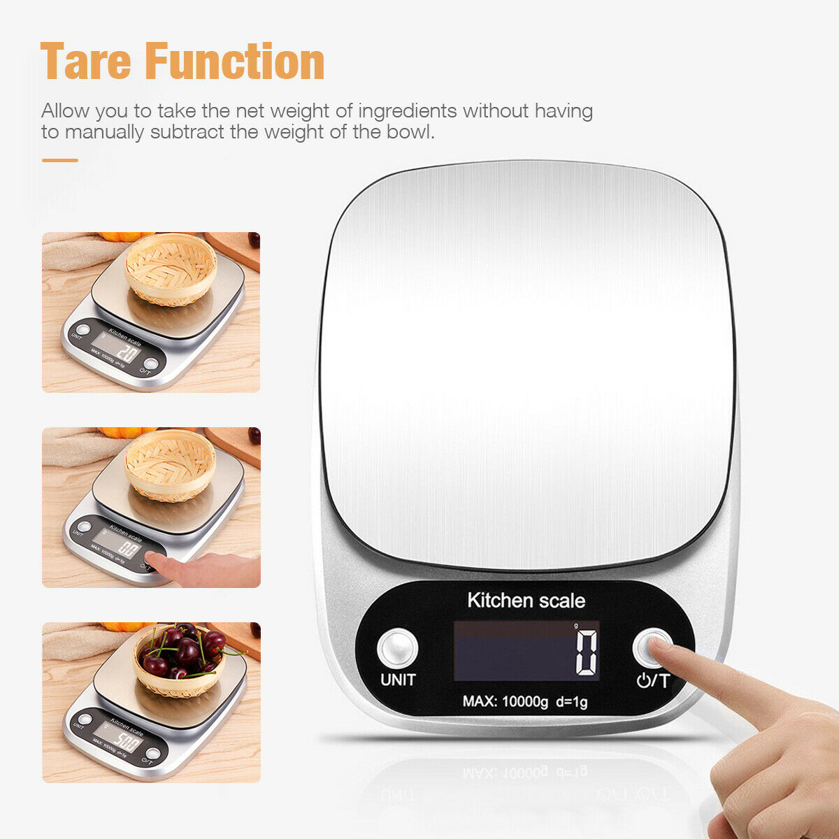 Digital Kitchen Food Scale 22lbs Stainless Stee