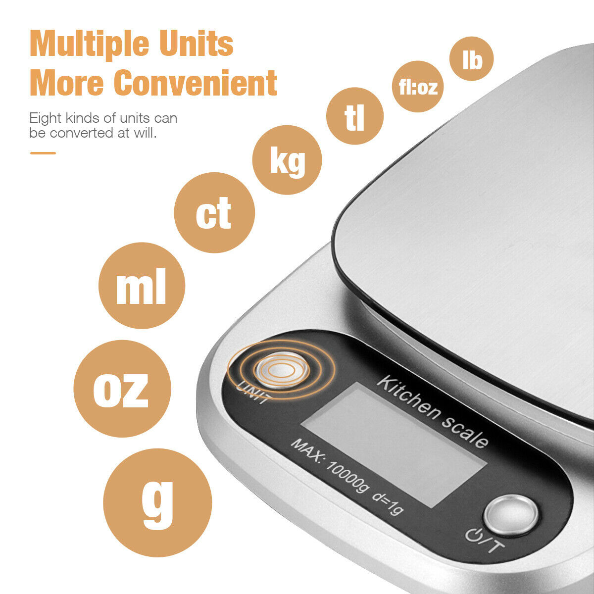 Digital Kitchen Food Scale 22lbs Stainless Stee