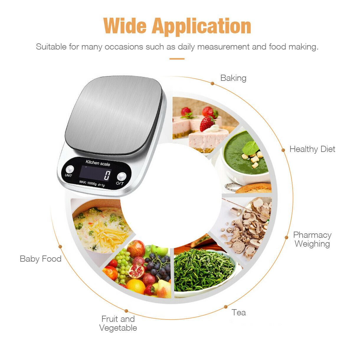 Digital Kitchen Food Scale 22lbs Stainless Stee