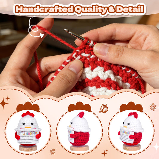 Handmade Crochet animals with Inspirational Messages