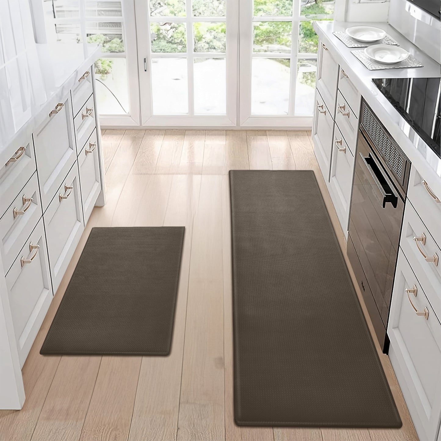 Non-Slip Waterproof Kitchen Floor Mat Set (2pcs)