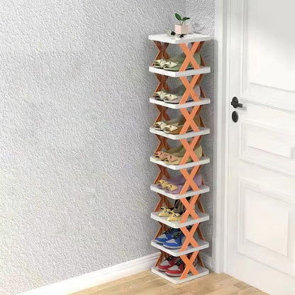 9-Tier Narrow Shoe Rack – Vertical Space-Saving Organizer