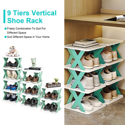 9-Tier Narrow Shoe Rack – Vertical Space-Saving Organizer