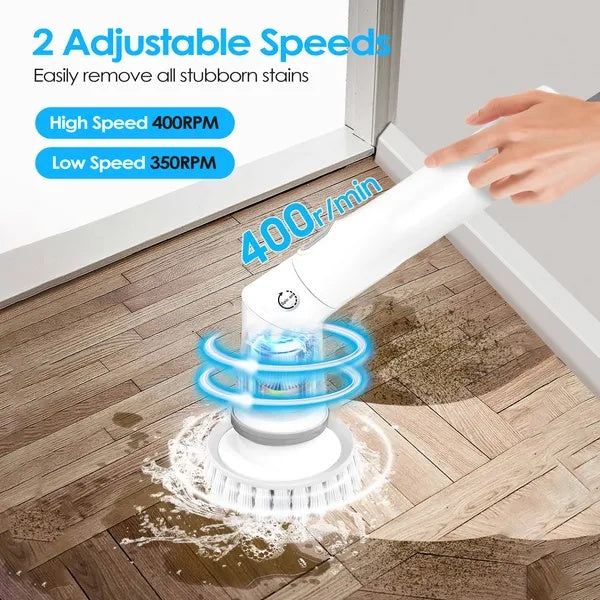 Electric Spin Scrubber – Cordless Telescopic Cleaning Brush (6 Heads)