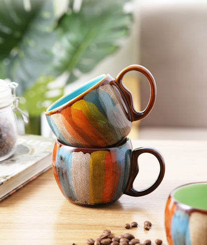 Creative Ceramic Mug with Lid & Spoon – Coffee & Breakfast Cup