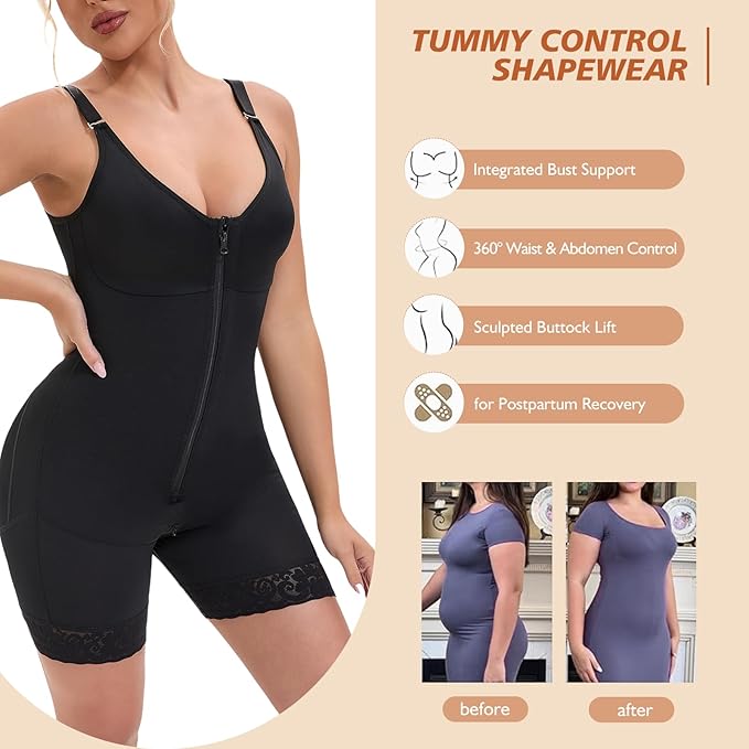 Fajas Colombianas Postpartum Shapewear – Tummy Control Butt Lifter Body Shaper