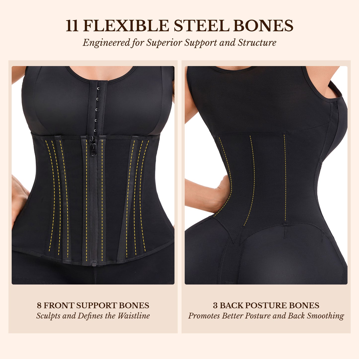 Overbust Full Body Shapewear – Tummy Control & Butt Lifter Compression Garment