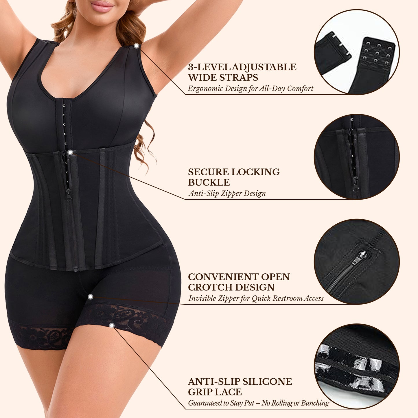 Overbust Full Body Shapewear – Tummy Control & Butt Lifter Compression Garment