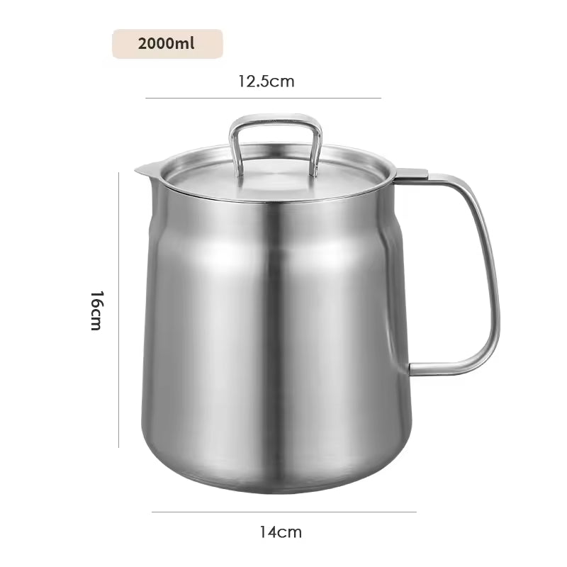2L Stainless Steel Kitchen Filter Pot with Frying Basket