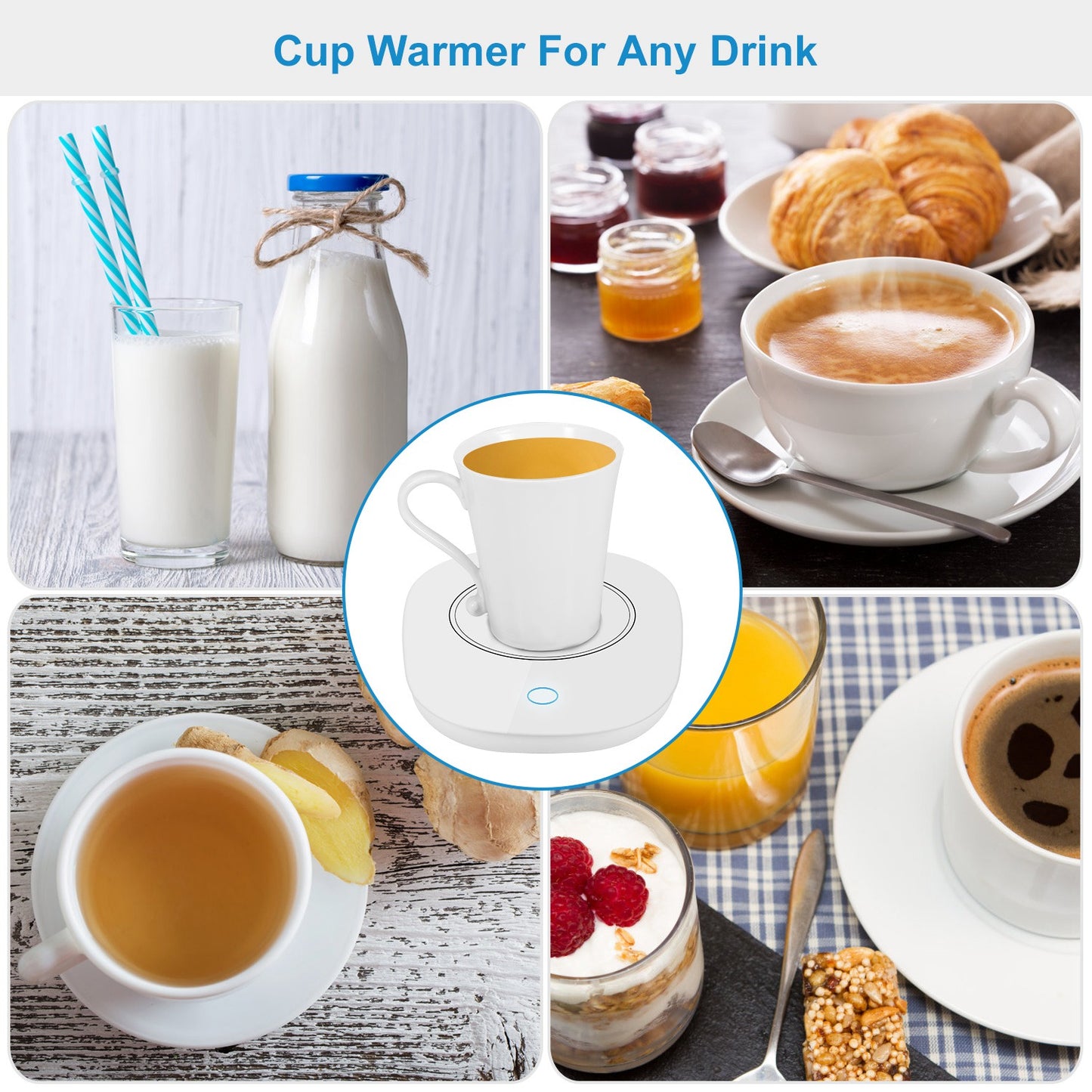 Electric Coffee Mug Warmer with Automatic Shut-Off