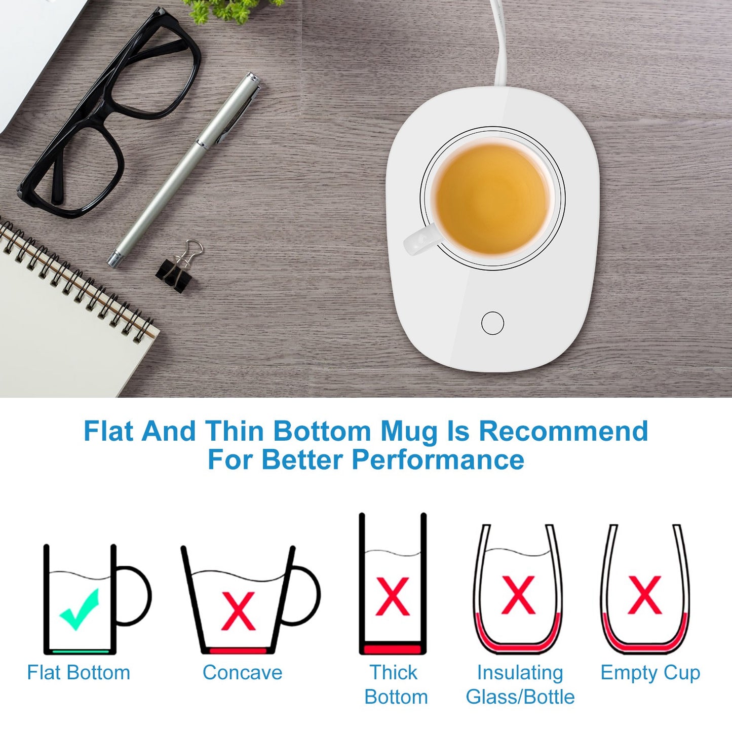 Electric Coffee Mug Warmer with Automatic Shut-Off