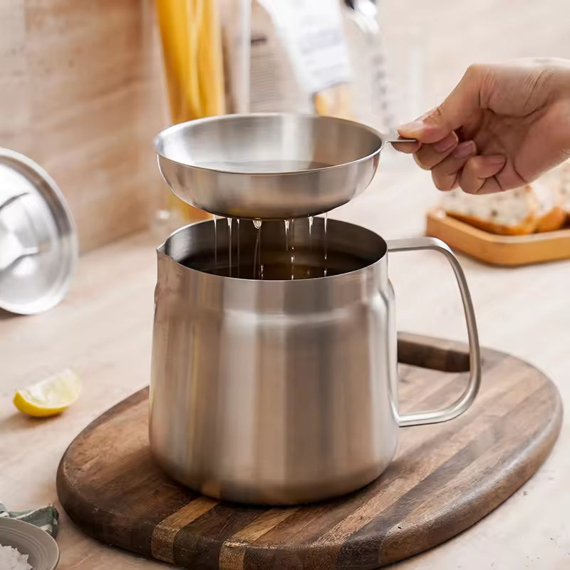 2L Stainless Steel Kitchen Filter Pot with Frying Basket