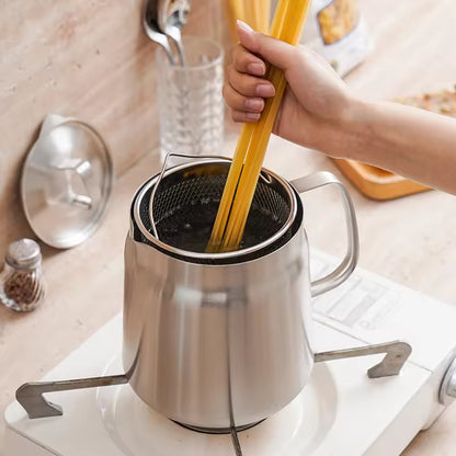 2L Stainless Steel Kitchen Filter Pot with Frying Basket