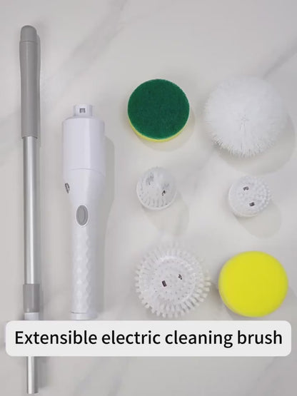 Electric Spin Scrubber – Cordless Telescopic Cleaning Brush (6 Heads)